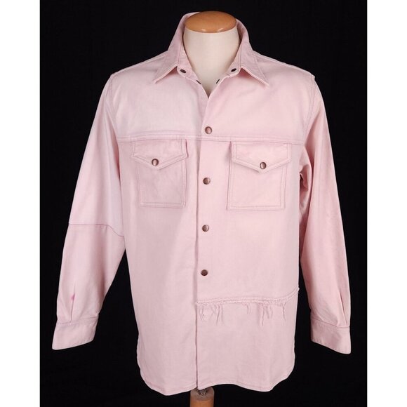 Acne Studios Panelled Denim Overshirt XS Mens Jacket Pink $540 - Picture 4 of 13